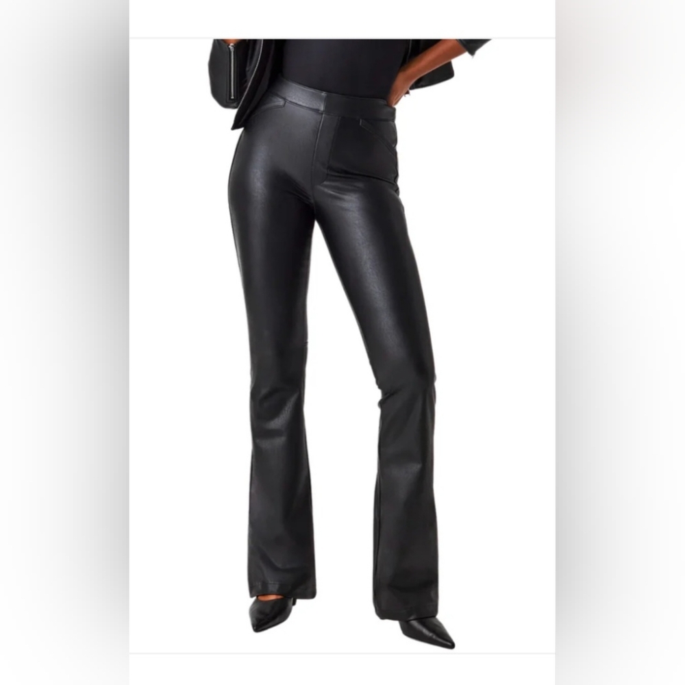 Leather Like Flare Pants